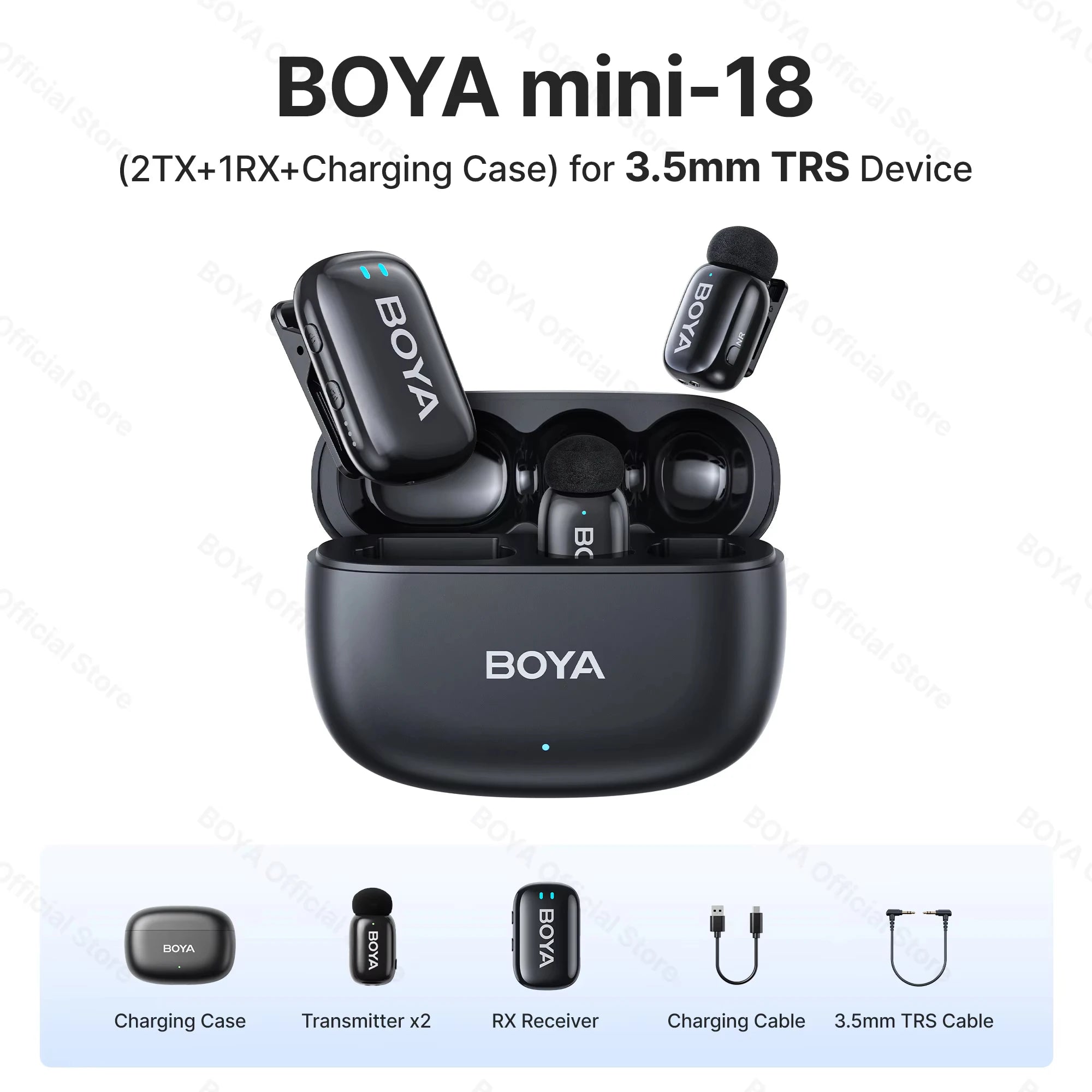 BOYA Mini Wireless Type-C Lapel Microphone for iPhone iPad Android Condenser Microphone for Live Broadcast Audio Video A&V