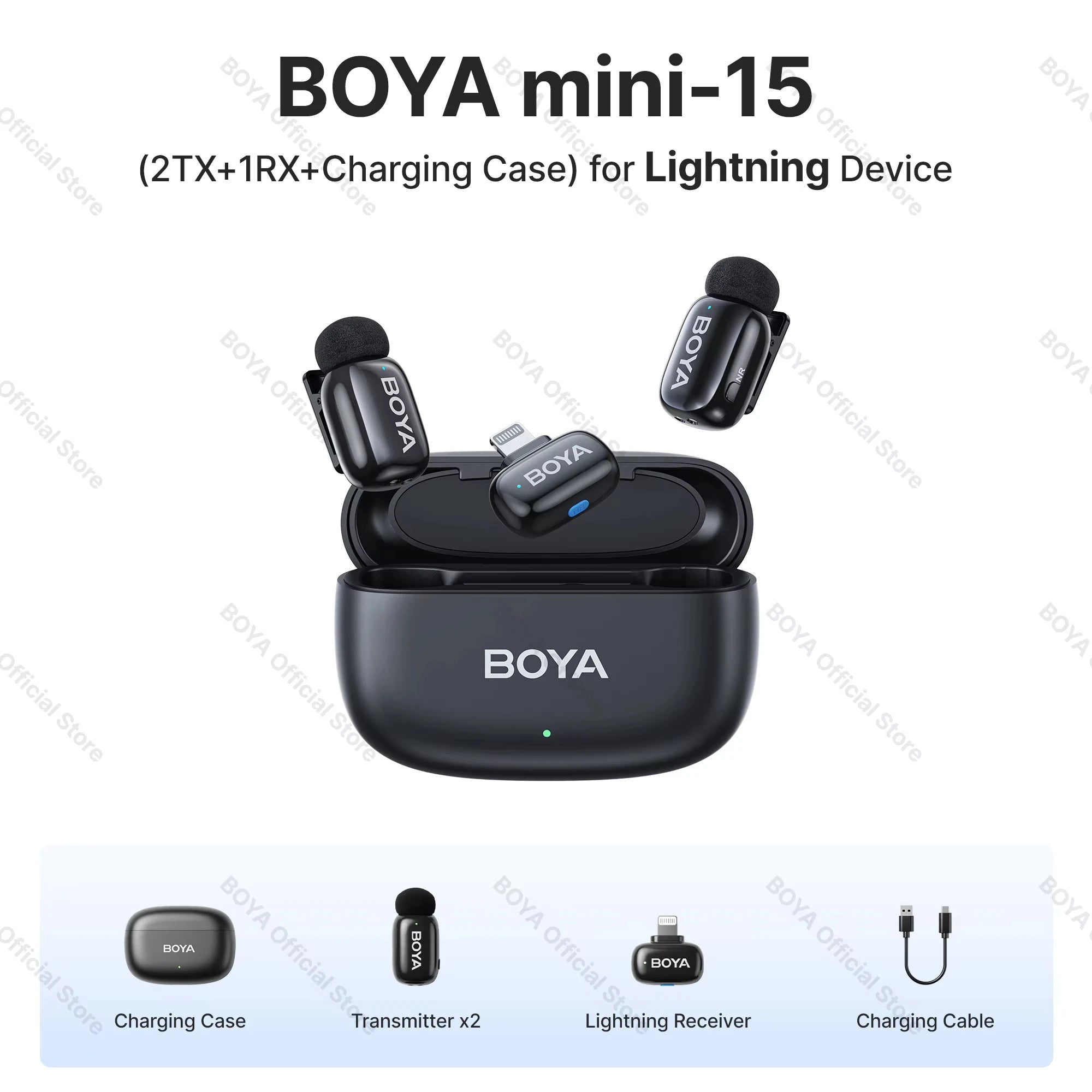 BOYA Mini Wireless Type-C Lapel Microphone for iPhone iPad Android Condenser Microphone for Live Broadcast Audio Video A&V