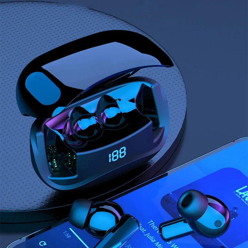 True Wireless Earphones M60 Bluetooth5.3 Headphones 9D Sound TWS Sports Headset Gaming Stereo Earbuds Built-in Mic for Phone A&V