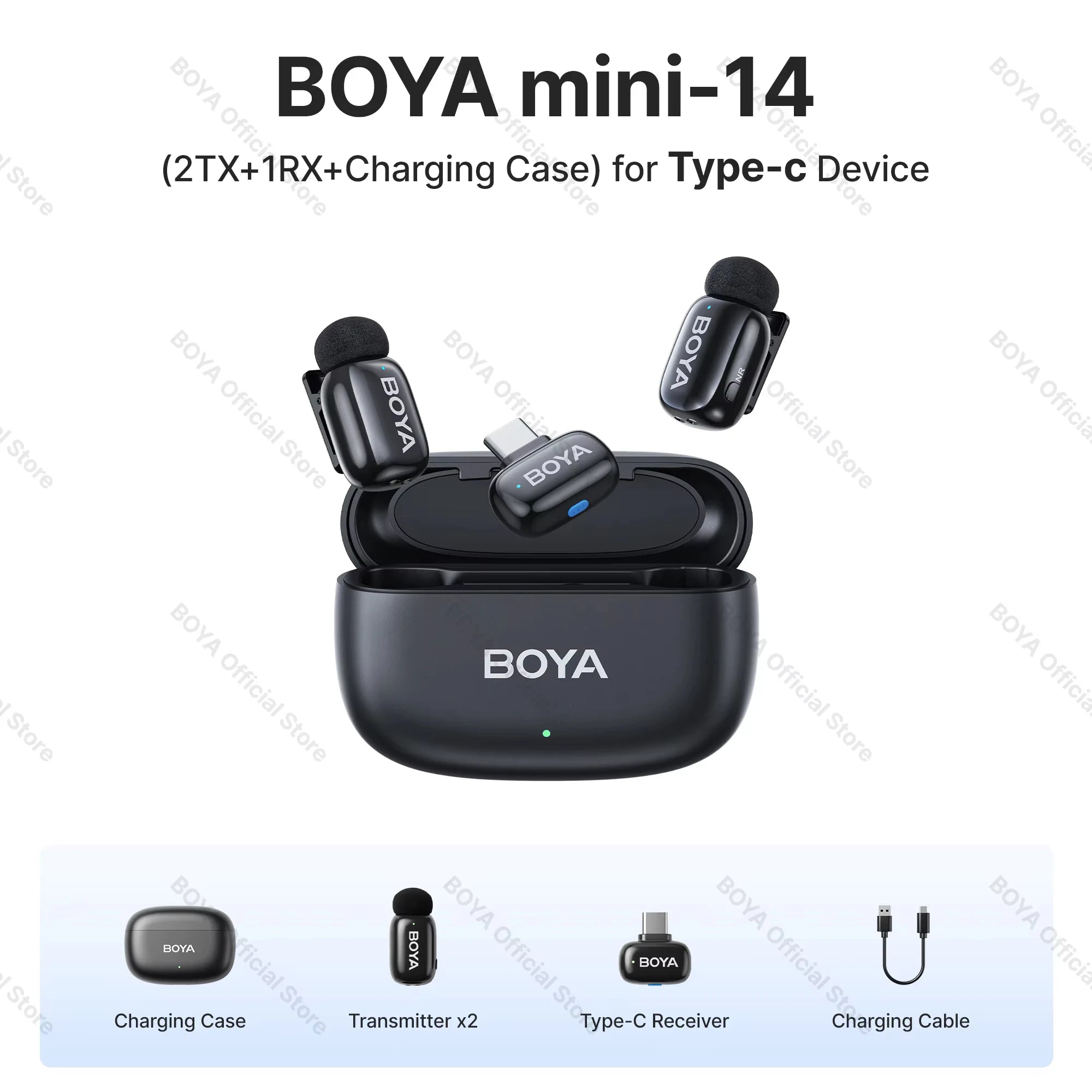 BOYA Mini Wireless Type-C Lapel Microphone for iPhone iPad Android Condenser Microphone for Live Broadcast Audio Video A&V