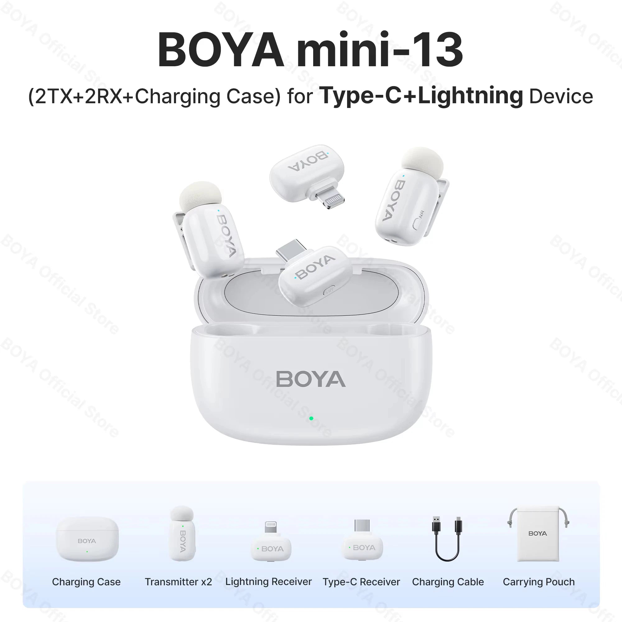 BOYA Mini Wireless Type-C Lapel Microphone for iPhone iPad Android Condenser Microphone for Live Broadcast Audio Video A&V