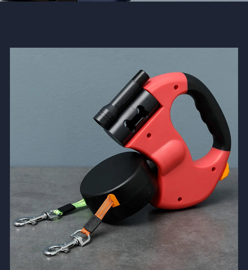 3M 2 in 1 Retractable Dog Leash for Small Medium Dogs Dual Head Automatic Extending Lead for Dog Head Automatic Extending Lead 2 - A&V