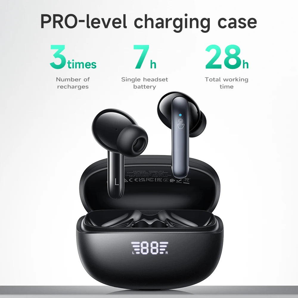 HOCO AirPods EQ5 ANC+ENC Bluetooth Wireless Earphone Active Noise Cancellation Hifi Stereo Sound Microphone Music Sport earbuds - A&V