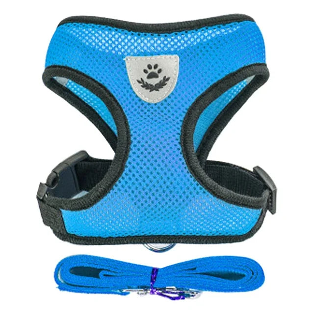 Cat Harness Vest Walking Lead Leash For Puppy Dogs Collar Polyester Adjustable Mesh Dog Harness For Small Medium Pet Accessories - A&V
