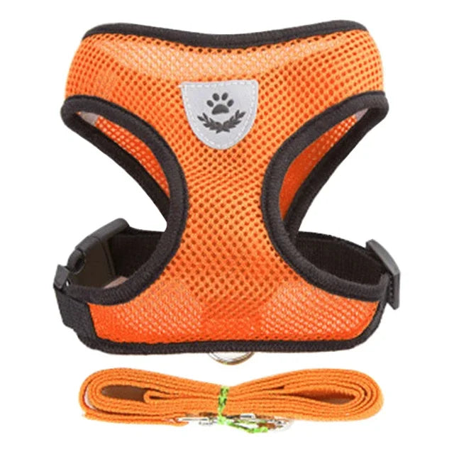 Cat Harness Vest Walking Lead Leash For Puppy Dogs Collar Polyester Adjustable Mesh Dog Harness For Small Medium Pet Accessories - A&V