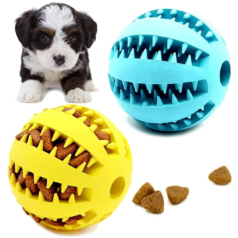 Dog Toy Ball Interactive Elasticity Puppy Chew Toy Nontoxic Bite Resistant Dog Pet Food Treat Feeder Chew Tooth Cleaning Ball - A&V