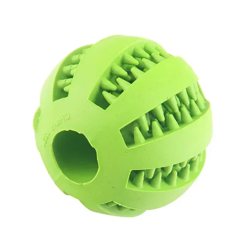 Dog Toy Ball Interactive Elasticity Puppy Chew Toy Nontoxic Bite Resistant Dog Pet Food Treat Feeder Chew Tooth Cleaning Ball - A&V