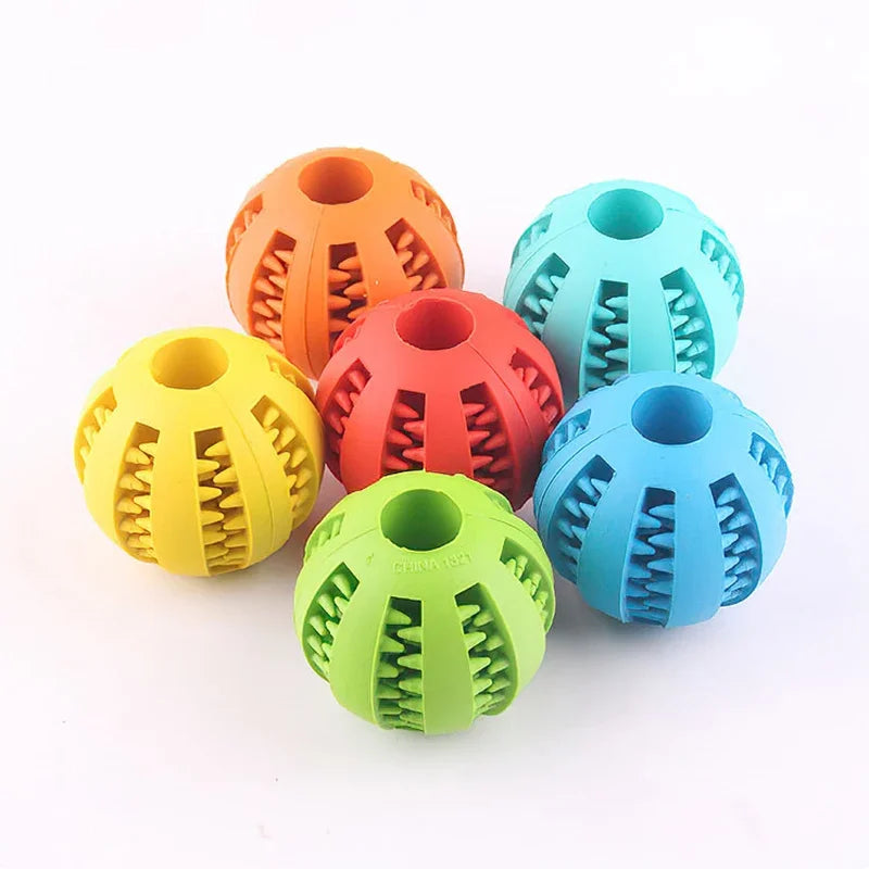Dog Toy Ball Interactive Elasticity Puppy Chew Toy Nontoxic Bite Resistant Dog Pet Food Treat Feeder Chew Tooth Cleaning Ball - A&V