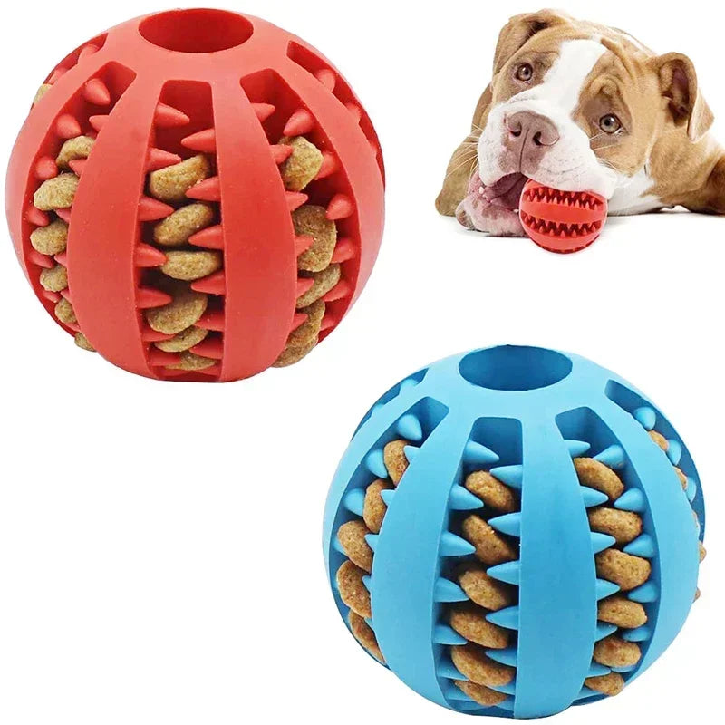 Dog Toy Ball Interactive Elasticity Puppy Chew Toy Nontoxic Bite Resistant Dog Pet Food Treat Feeder Chew Tooth Cleaning Ball - A&V