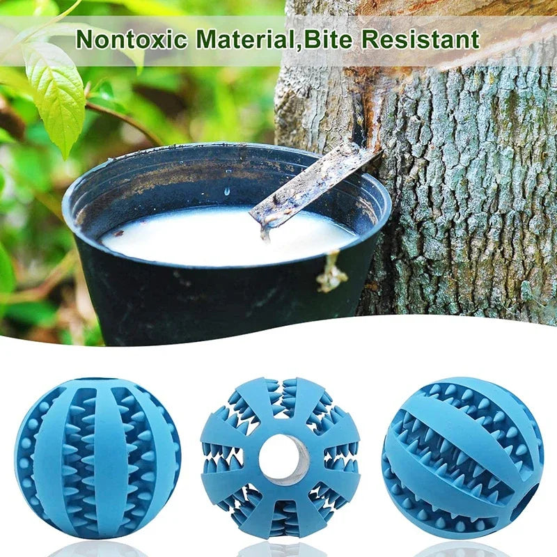 Dog Toy Ball Interactive Elasticity Puppy Chew Toy Nontoxic Bite Resistant Dog Pet Food Treat Feeder Chew Tooth Cleaning Ball - A&V