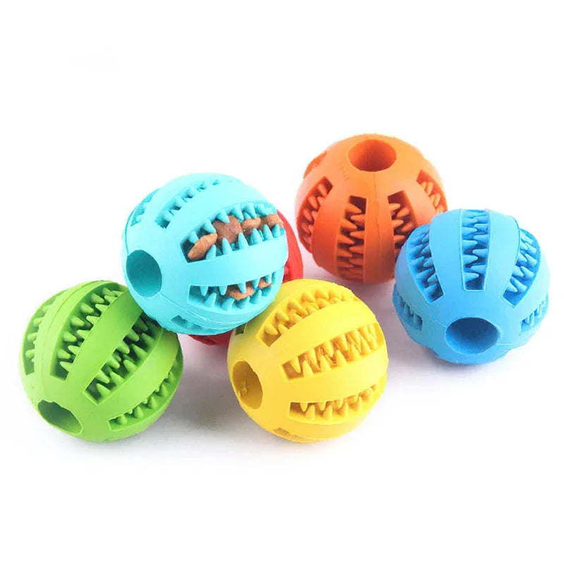 Dog Toy Ball Interactive Elasticity Puppy Chew Toy Nontoxic Bite Resistant Dog Pet Food Treat Feeder Chew Tooth Cleaning Ball - A&V