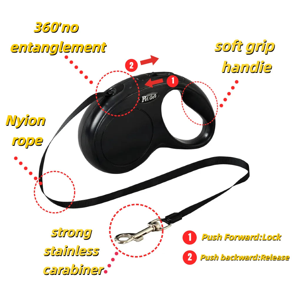 Dog Leash Automatic Retractable Pet Leash For Small Medium Dogs Cat Lead Extend Outdoor Walking Traction Rope Chihuahua Supplies - A&V